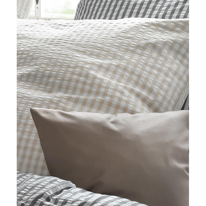 Cotton Chequered Duvet Cover Set with Pillow Shams Included, 135 x 200 cm + 80 x 80 cm