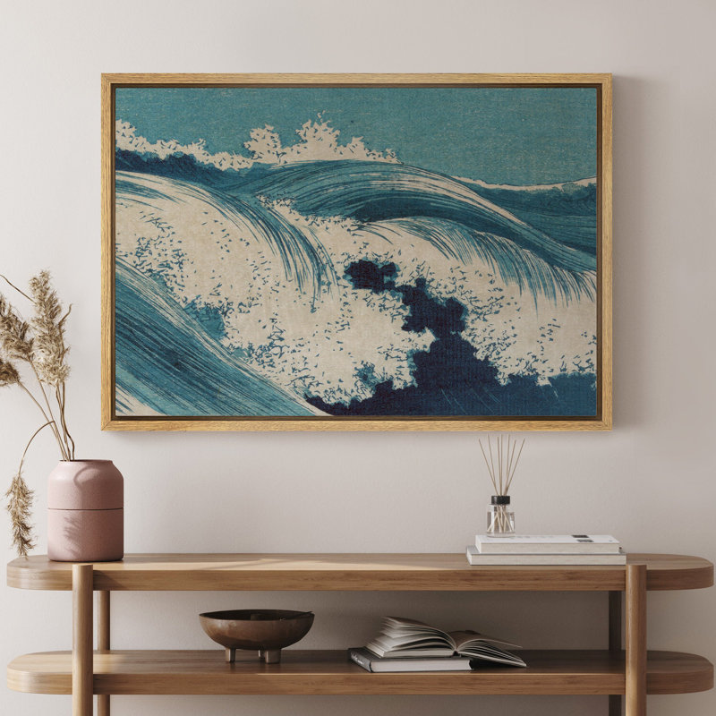 Vague d'océan, images rétro de style asiatique japonais, estampe numérique sur toile, art mural encadré, H 24 po x l 36 po