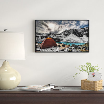 «Camping Above Turquoise Lake», reproduction de photo sur toile tendue