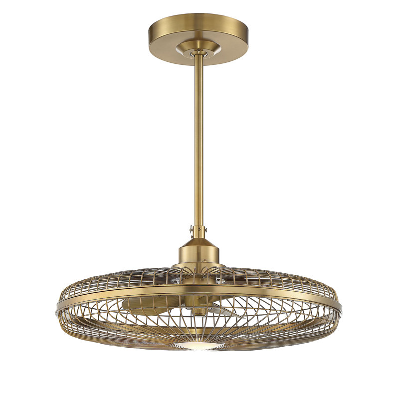 Truluck 26" LED Fandelier in Brass with Remote Control, Brass