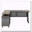 Bureau de direction en L avec tiroir classeur et tablettes-900318075
