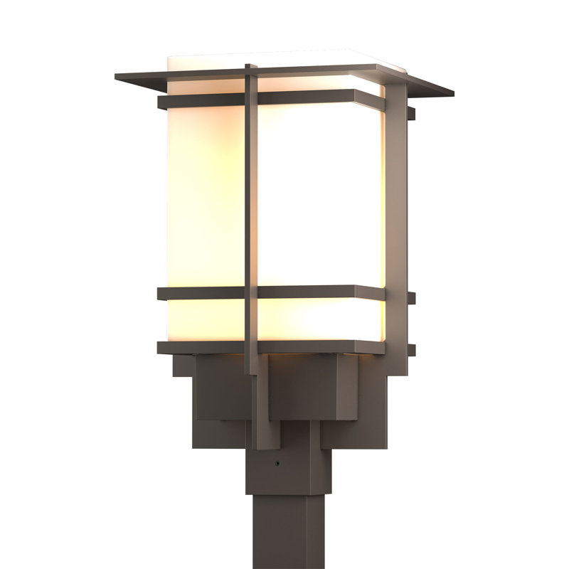Tête de lanterne à 1 lumière H 19,1 po Tourou, Opale, Fumée noire côtière