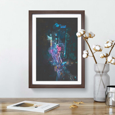 Looking at Times Square in New York in Abstract - Picture Frame Graphic Art Print