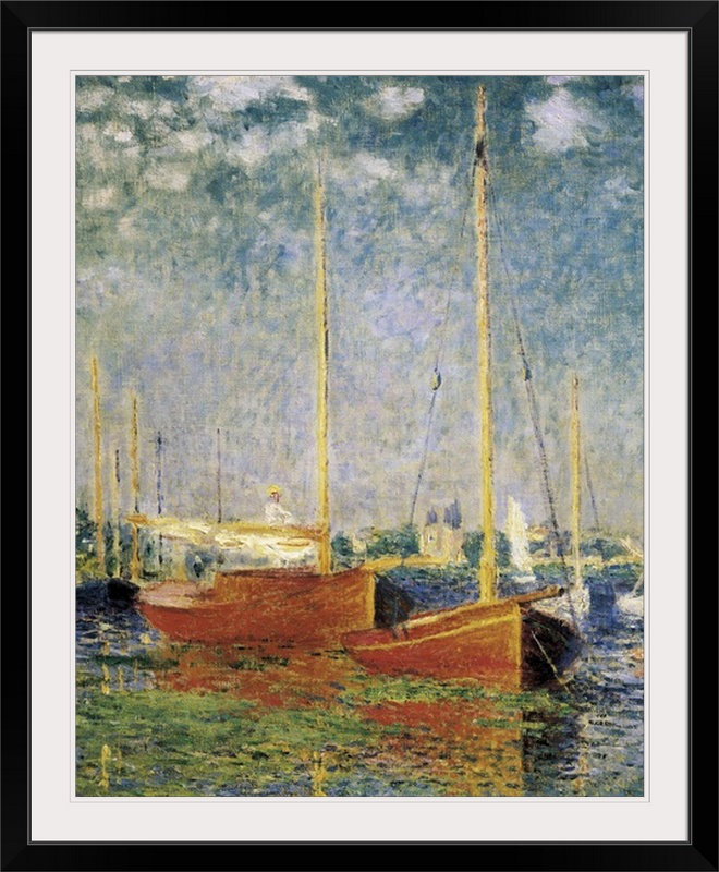 «Argenteuil» par Claude Monet, reproduction d'art, Cadre noir, H 38 po x l 32 po x P 1 po