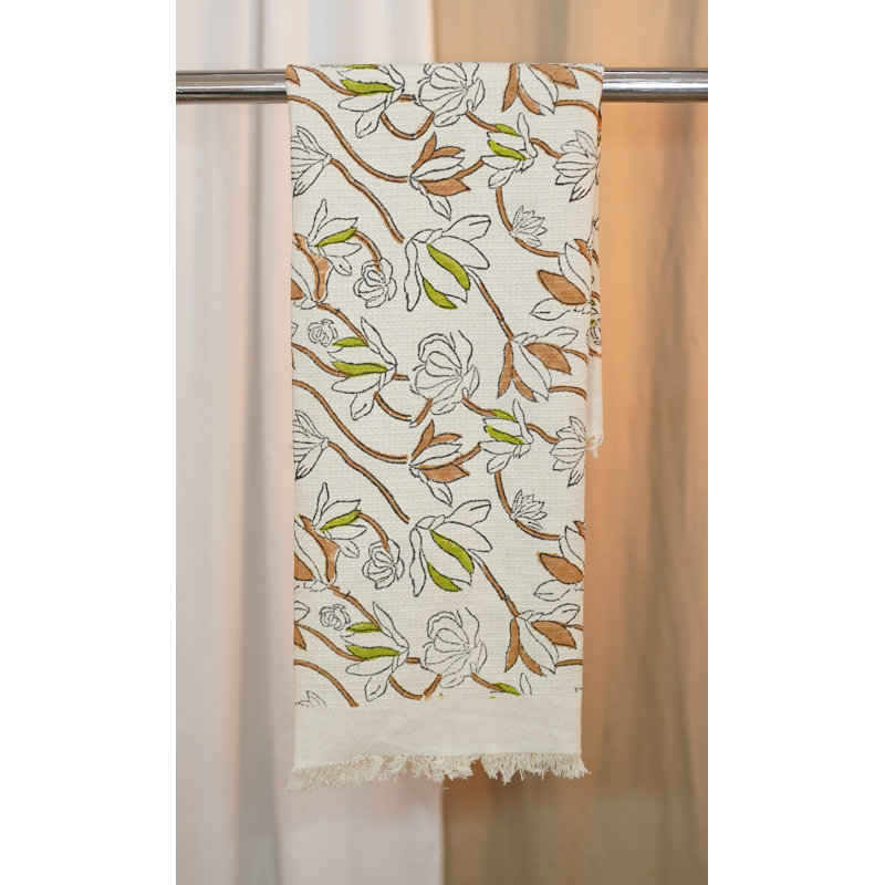 Waffle Weave Hand Towel 100% Cotton 17X32 Handmade Block Set of 8 Shivri, Green