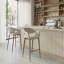 Tabouret de bar Limay beige et noyer