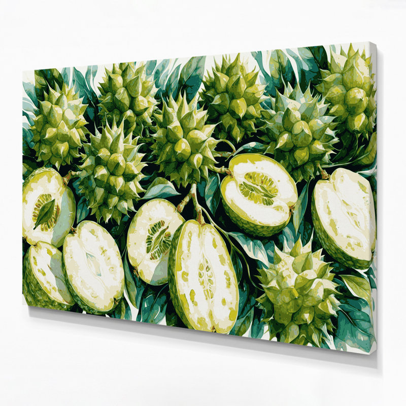 Art mural sur toile beige Fruit Soursop, H 12 po x l 18 po