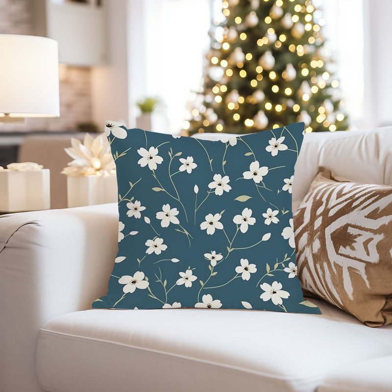 Floral Jasmine Flowers Pattern XII Modern, 18"H x 18"W