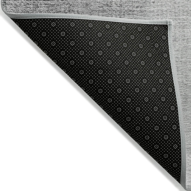 Tapis extérieur lavable abstrait gris et argent 5 pi x 8 pi