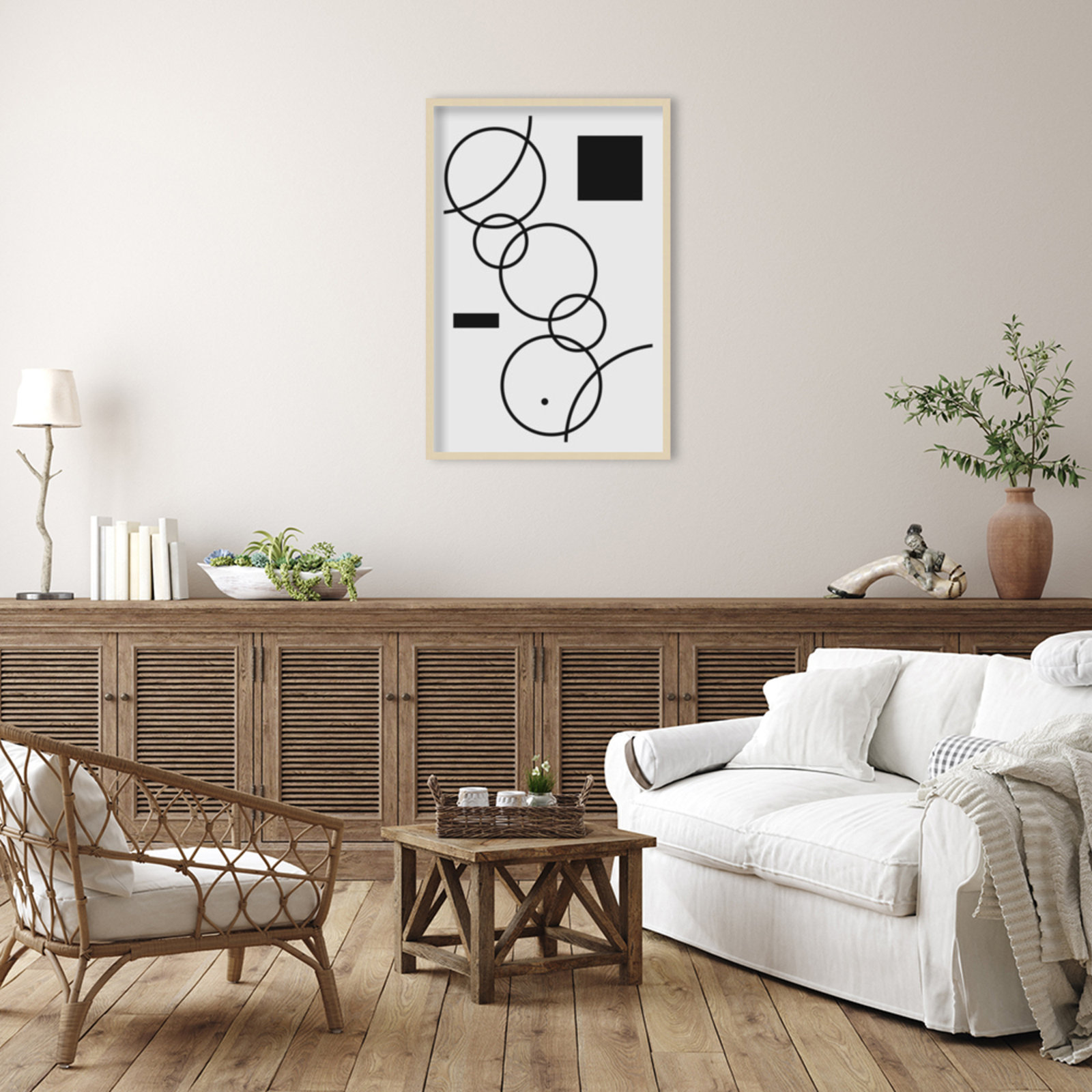 Minimal Shapes No. 1 Print, Brown, 41" H x 28" W x 1" D