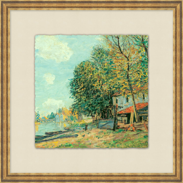 «Countryside Impressions 2», peinture sur verre encadrée