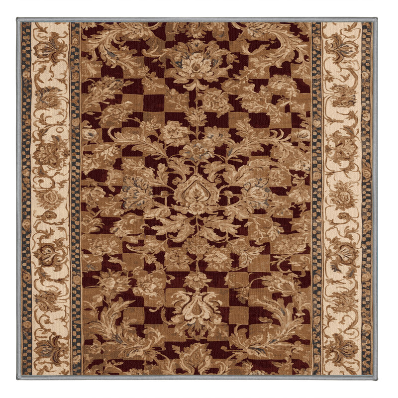 Tapis brun français lavable à la machine, Carré 4 pi