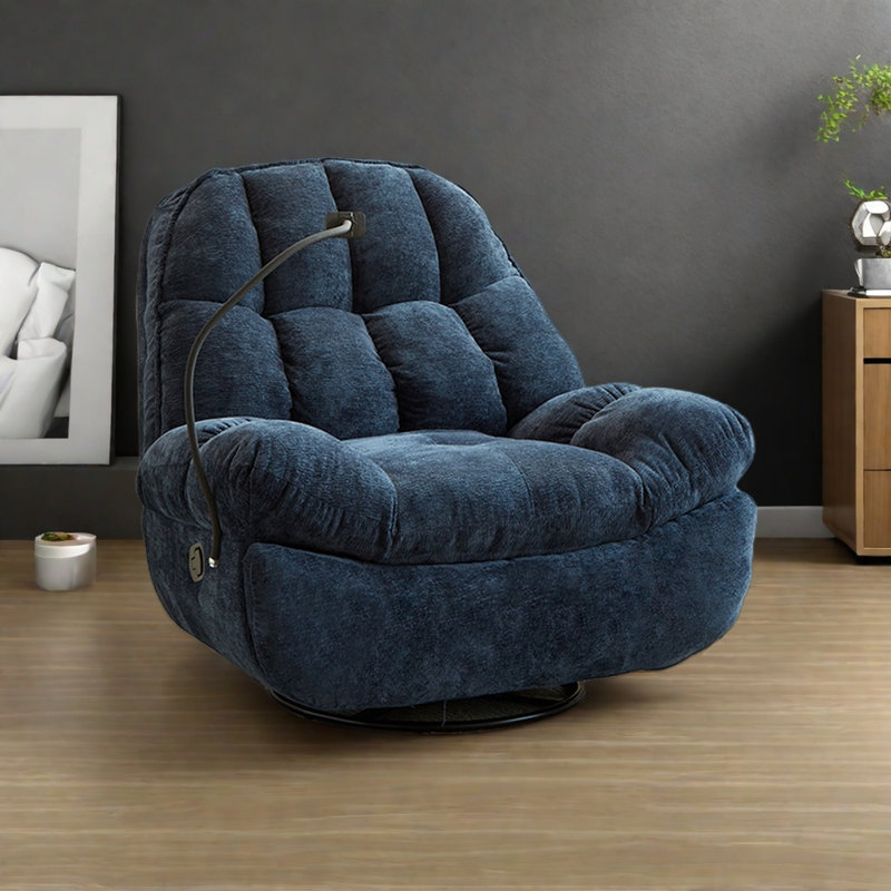Chaise berçante multifonctionnelle et pivotante ergonomique, Bleu