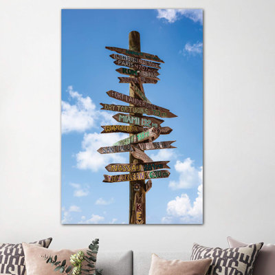 Sign Post, Key West 1 Piece Wrapped Canvas Wall Art