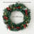 Artificial 24" LED Mixed Pine Christmas Wreath with Flocking, Pinecones and Berries, Green