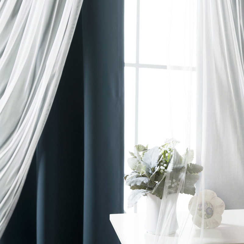 Panneau coulissant en polyester Natascha, Bleu marine, L 52 po x L 63 po