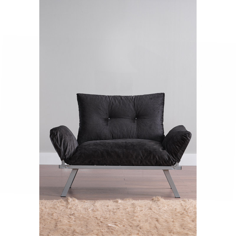 Causeuse futon en métal, Noir