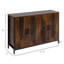 Buffet industriel avec portes, armoire de bar avec tablettes réglables