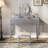 Luxury Vanity Desk With Round Mirror, Height-Adjustable, Stylish Dressing Table Set, 4 Drawers Stool, Silver