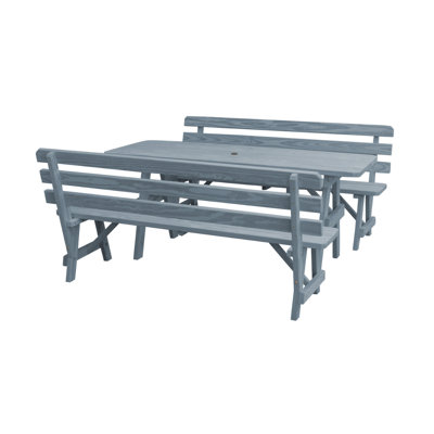 Brooks 8 - Person Wood Patio Dining Set with Rectangular Table