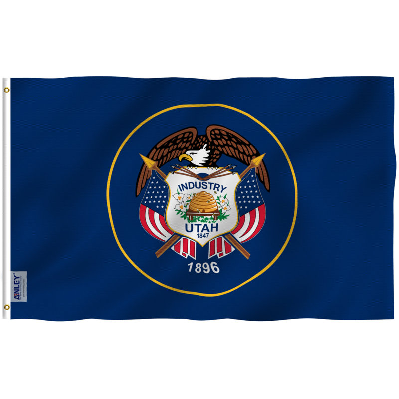 Drapeau de maison 36 po x 60 po Utah UT State Polyester