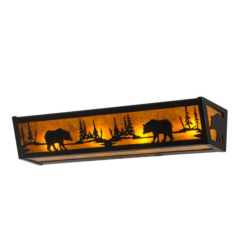 Rustic Lodge 4 - Light Bath Bar, Black