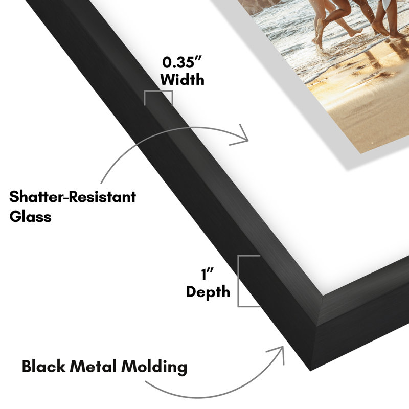 Rickesha Floating Aluminum & Plexiglass Picture Frame, 16" x 20"