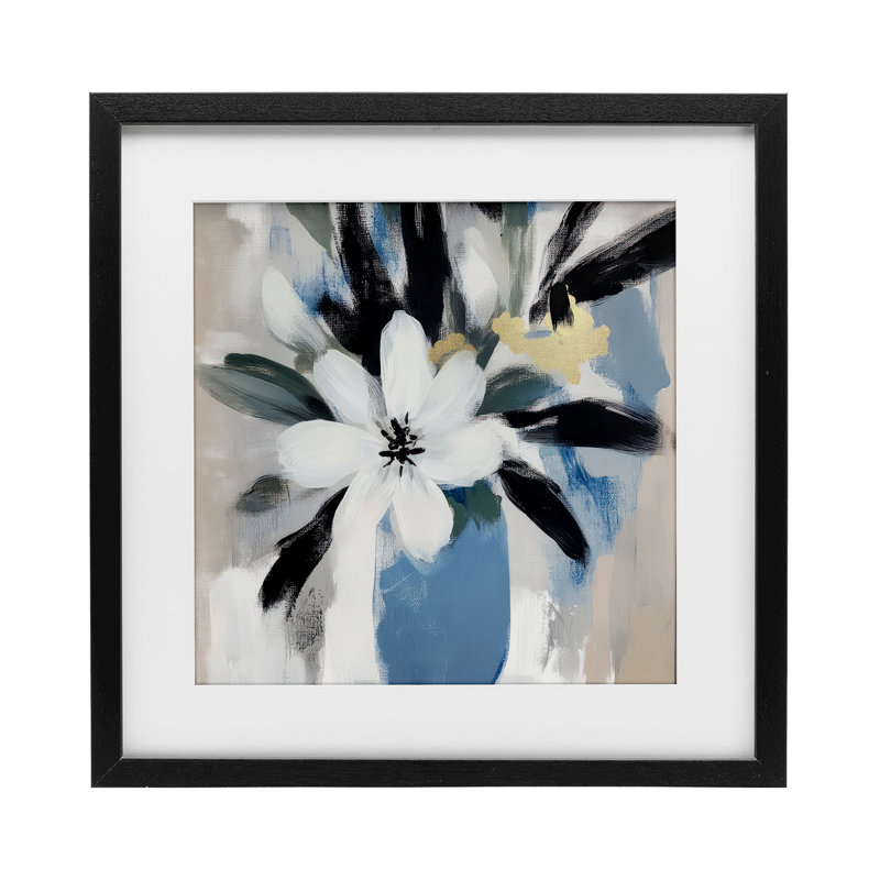 Timeless Modern Flower Bouquet, reproduction encadrée sous verre, design par Mona Grace, Cadre noir minuit, H 16 po x l 16 po