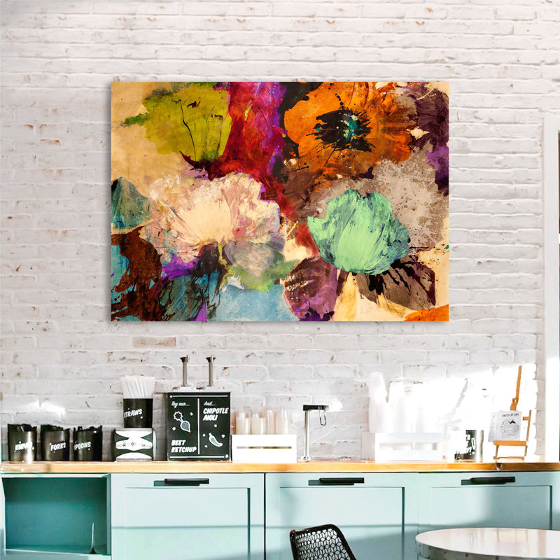 Abstract Flowers: Floating Flowers by Jim Stone - Wrapped Canvas Print, 70cm H x 100cm W x 4cm D