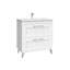 Rose C80F Free Standing Bathroom Vanity Unit in Matte White with Polished Chrome Handles-2038980086-2038980083