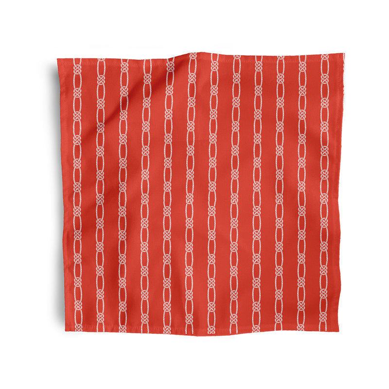 Lamija Polyester Striped Square Napkin, Orange