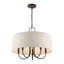 Lustre tambour 5 lumières à abat-jour Raymond-1085826018