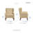 Iris 30" Modern & Contemporary Accent Chair with Textured Fabric Upholstery, Button-Tufted Wing Back, Brown Solid Wood Legs-1116859180