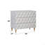 Armoire console argent métallique et champagne