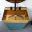 20 po Meuble-lavabo rayé sur pied avec lavabo intégré-1266682820