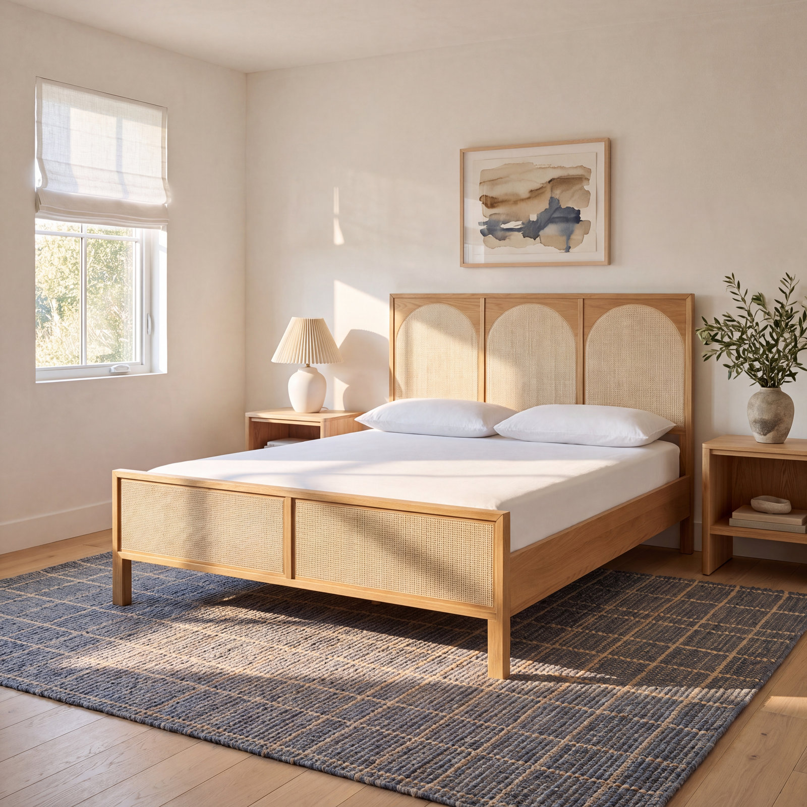 Oak Platform Bed, Queen