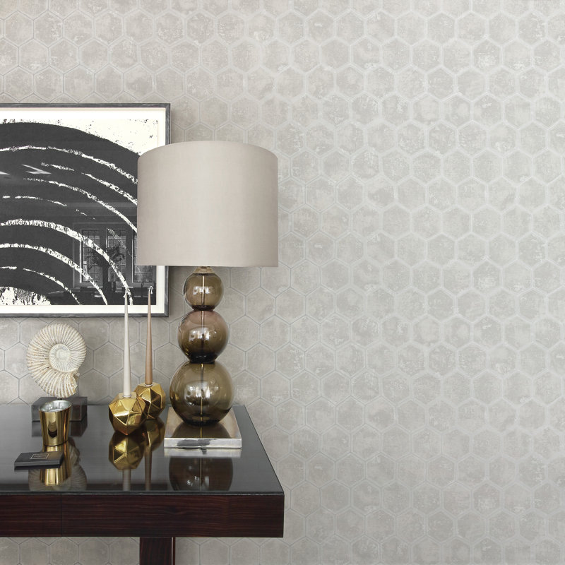 Rouleau de papier peint nid d'abeille Tiffany, Argent
