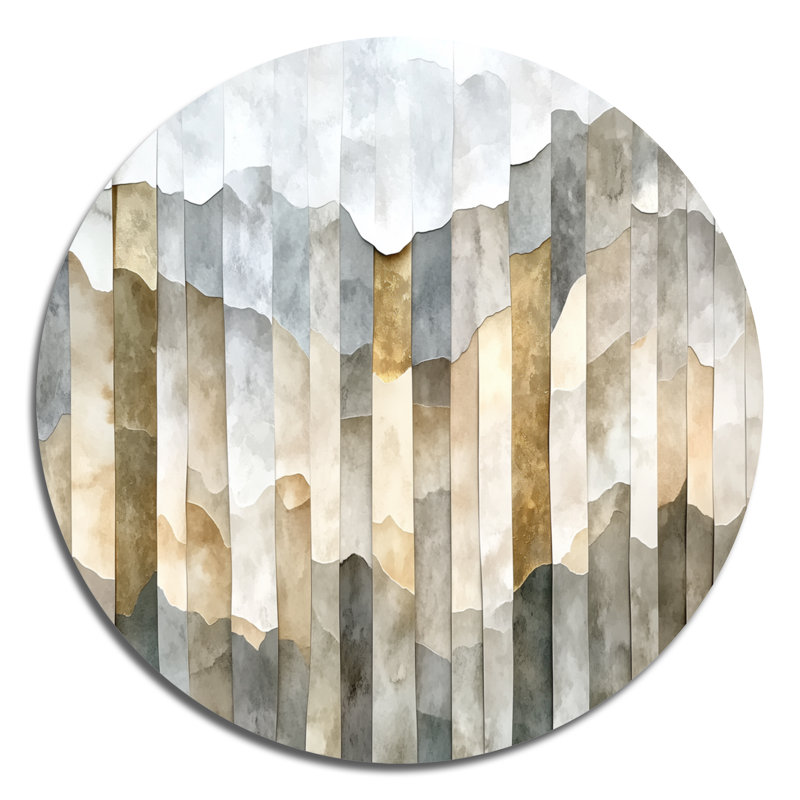 «Forest Leaves Collage», art mural rond en métal, L 36 po x H 36 po