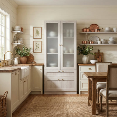 Modern China Cabinet With Glass Doors And Drawers