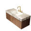Comptoir en pierre frittée de 30 po avec motif et cuve en céramique encastrée, 1 trou de robinet pré-percé, beige, rayé, pierre, profondeur de 29,36 po, largeur de 18,64 po, hauteur de 8,3 po, poids de 48,15 lb