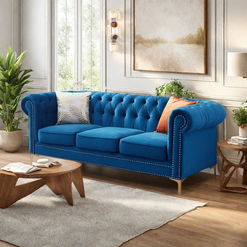 Canapé en flanelle de luxe American Light, Bleu