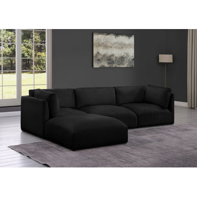 Canapé modulaire réversible de 114 po de large avec repose-pieds Hulin