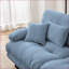 Canapé modulaire pour salon, 2 places avec repose-pieds convertible 4 coussins d'inspiration rétro | Chenille | Bleu marine-1327397406
