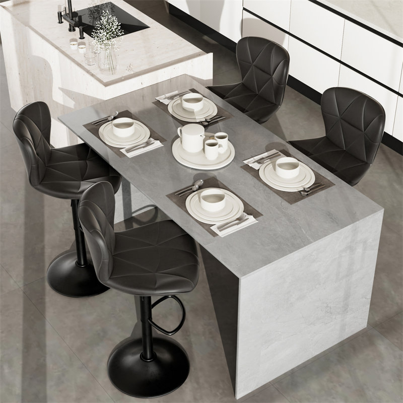 Ensemble de 2 tabourets de bar modernes, Noir