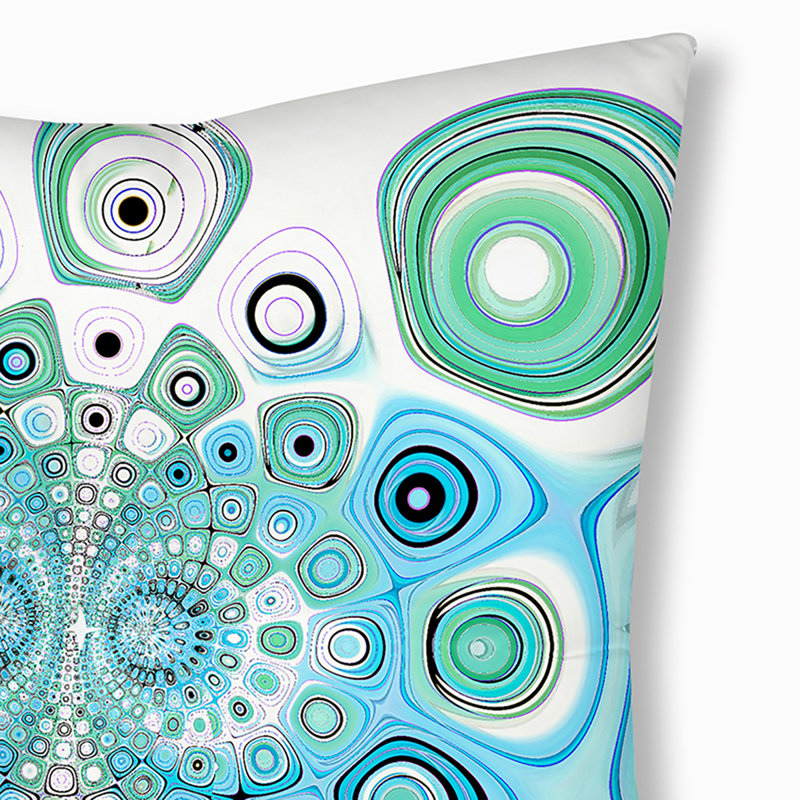 121_Oreiller de sol touffeté Bohemian & Eclectic Ice Garden Design, 26 po x 26 po