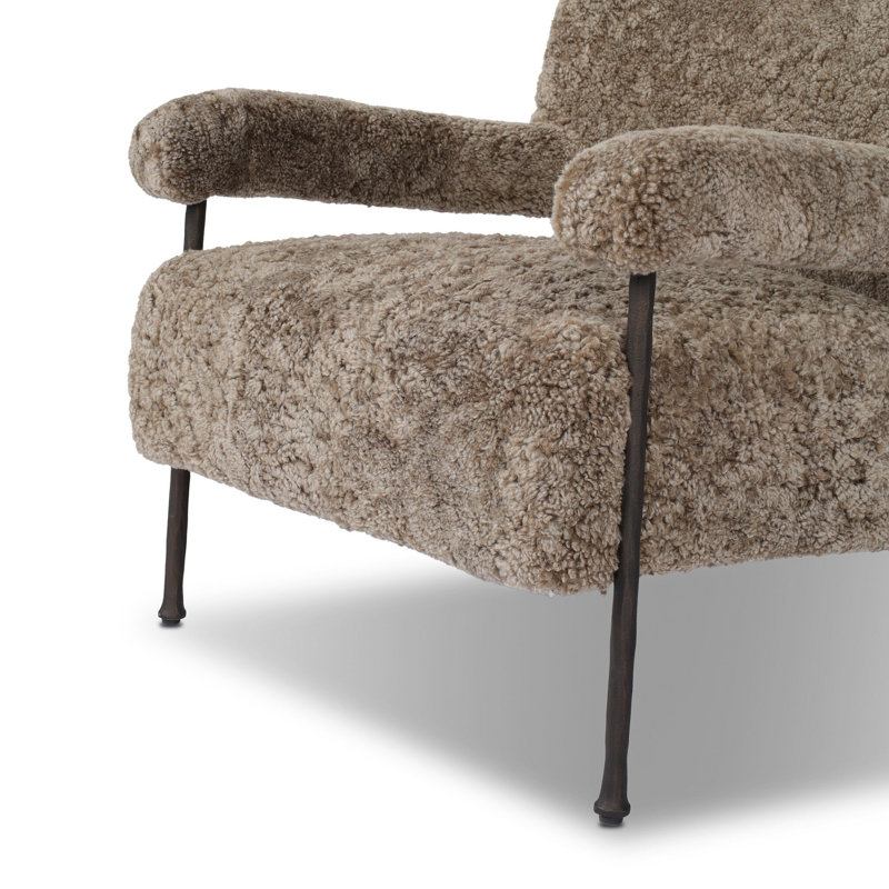 Vieira Gabriette Chair Armchair, Taupe Shearling