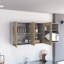 Armoire murale, double porte, armoire en verre, support en pin clair