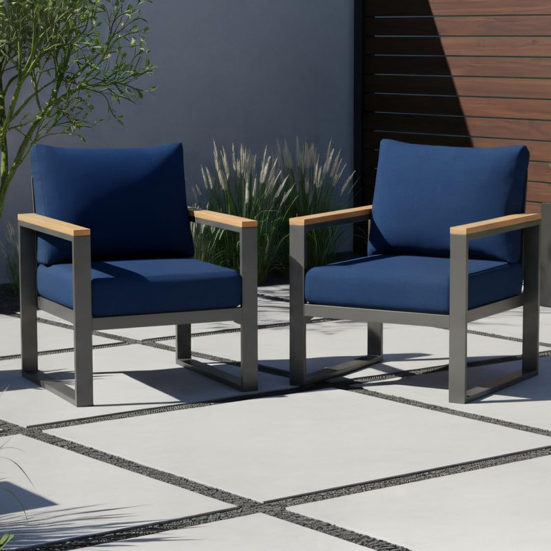 Fauteuils d'extérieur en aluminium pour patio, Marine