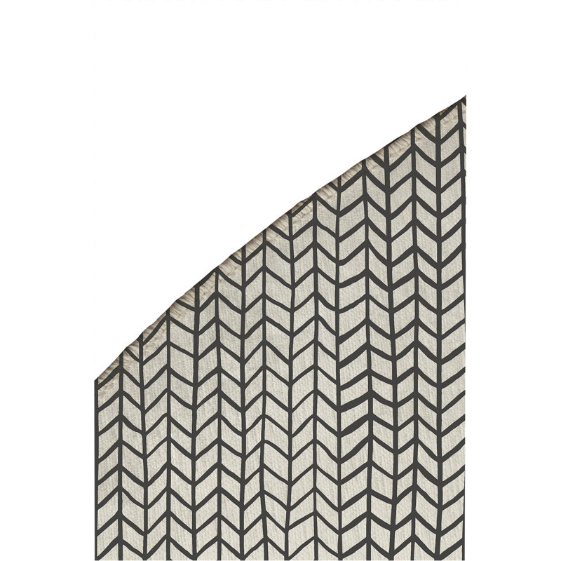 Chevron Feather Non-Slip Outdoor Rug, Round 5'