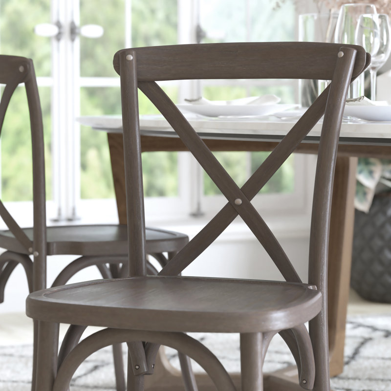 Chaise de bistro en bois Aroust, Gris, 1